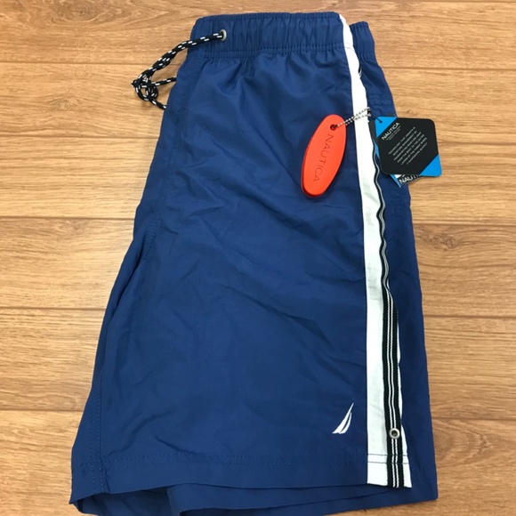 Mens Nautica Sz Small Swim Trunk Shorts Pool Lined Nylon Pocket Drawstring Beach - Picture 7 of 7